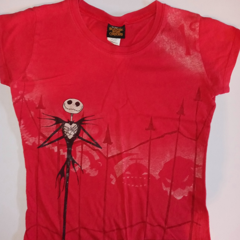Nightmare Before Christmas Red cap sleeve T-shirt